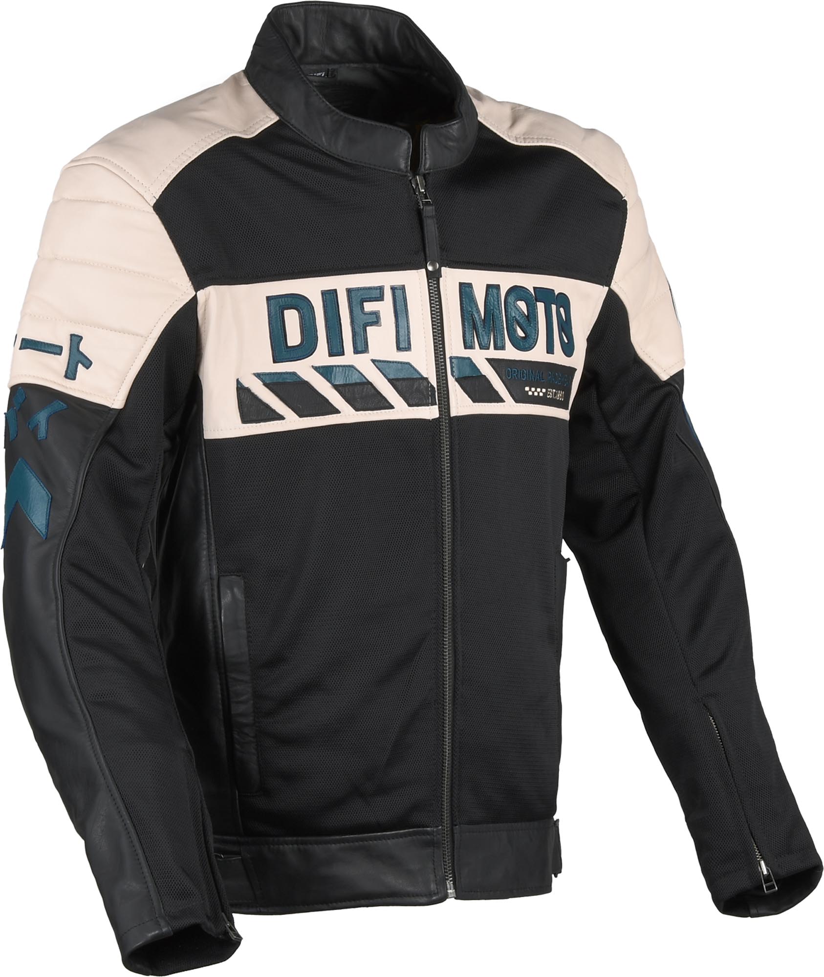 DIFI Iconic Air Motorcycle Leather Jacket black/beige 52 Figure 1