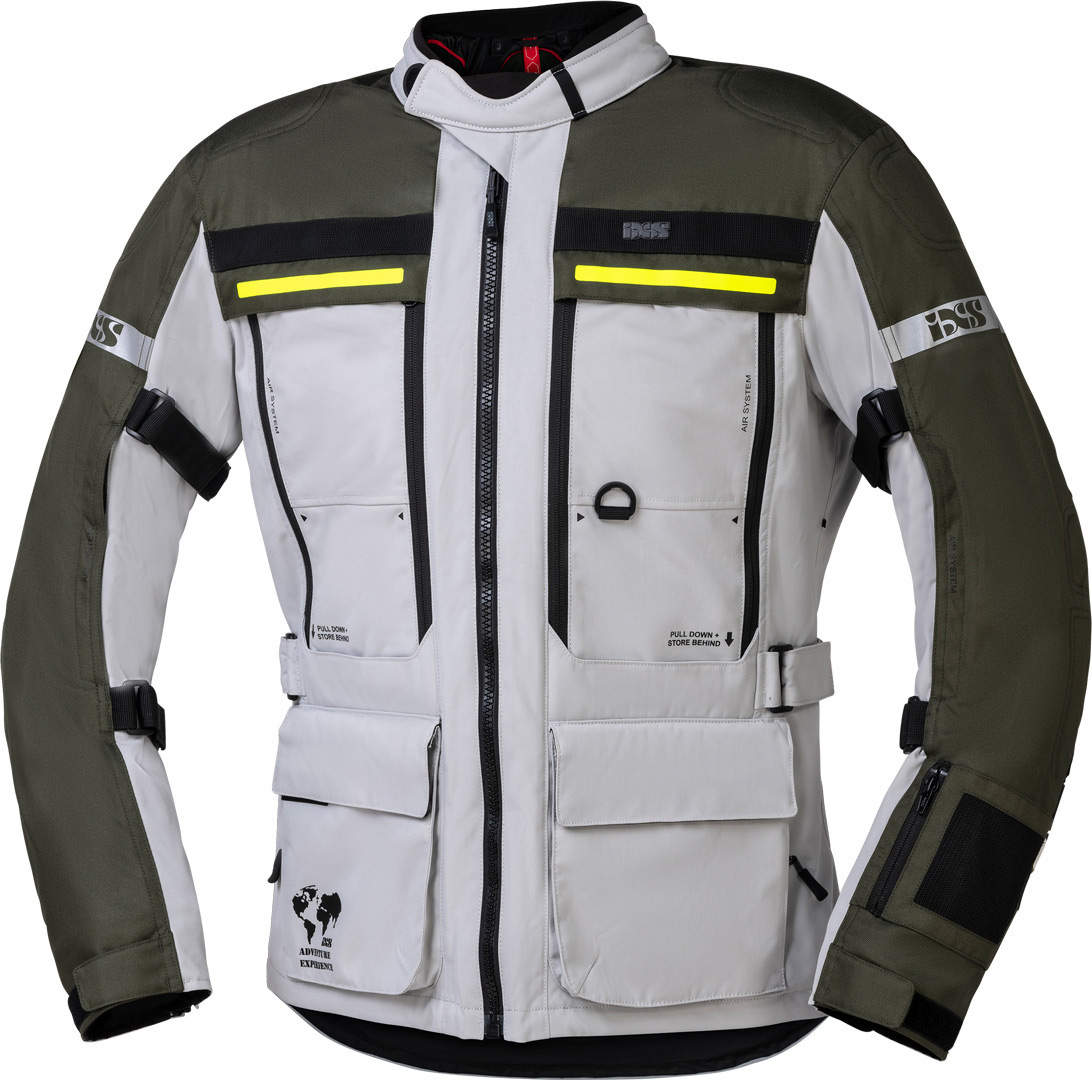 IXS Montevideo-Air 3.0 Veste textile de moto gris/olive 5XL Figure 1