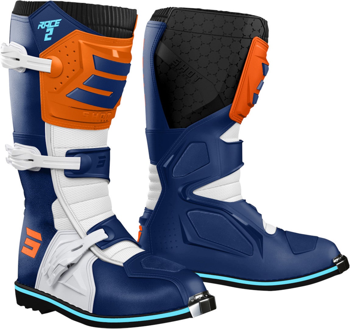 Shot Race 2 Kids Motocross Boots blue/white/orange 33 Figure 1