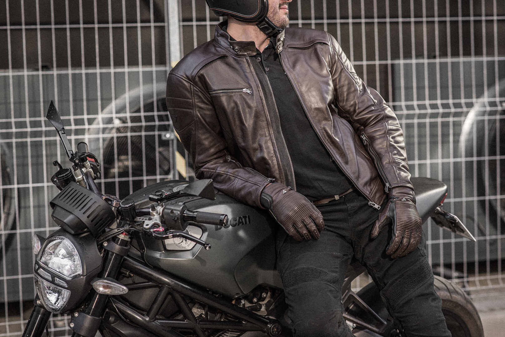 SHIMA Blake Giacca in pelle per moto marrone 3XL Figura 4