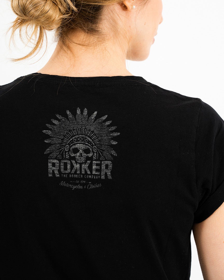 Rokker Indian Bonnet Damen T-Shirt schwarz S Abbildung 4