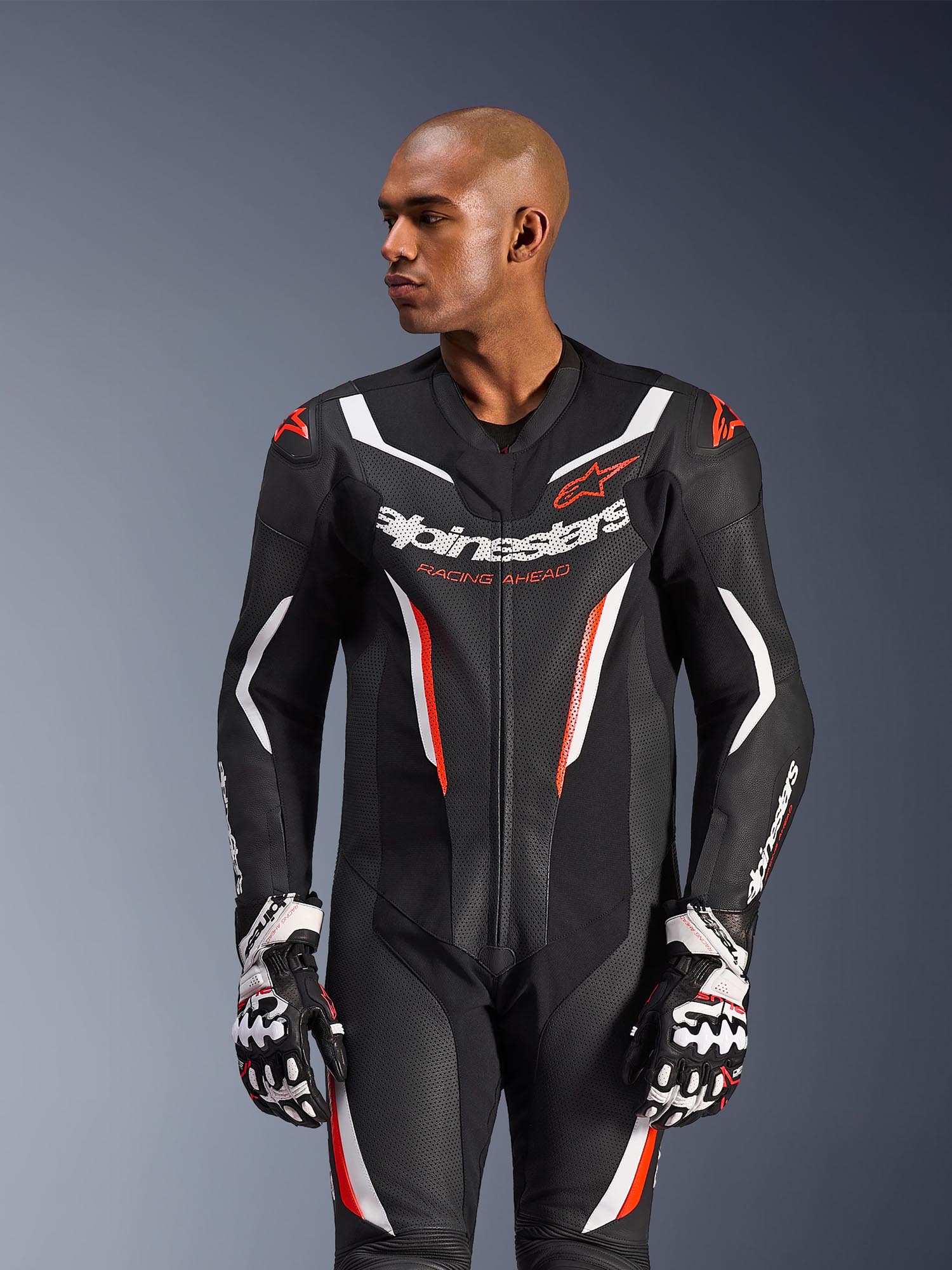 Side view of Alpinestars GP Force V2 1-Piece Motorcycle Leather Suit