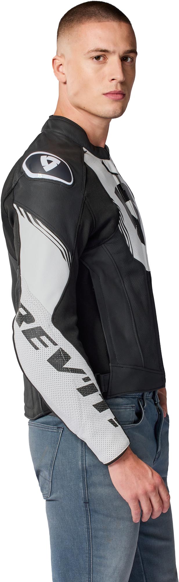 Revit Argon 3 perforated Motorcycle Leather Jacket black/white 54 Figure 5
