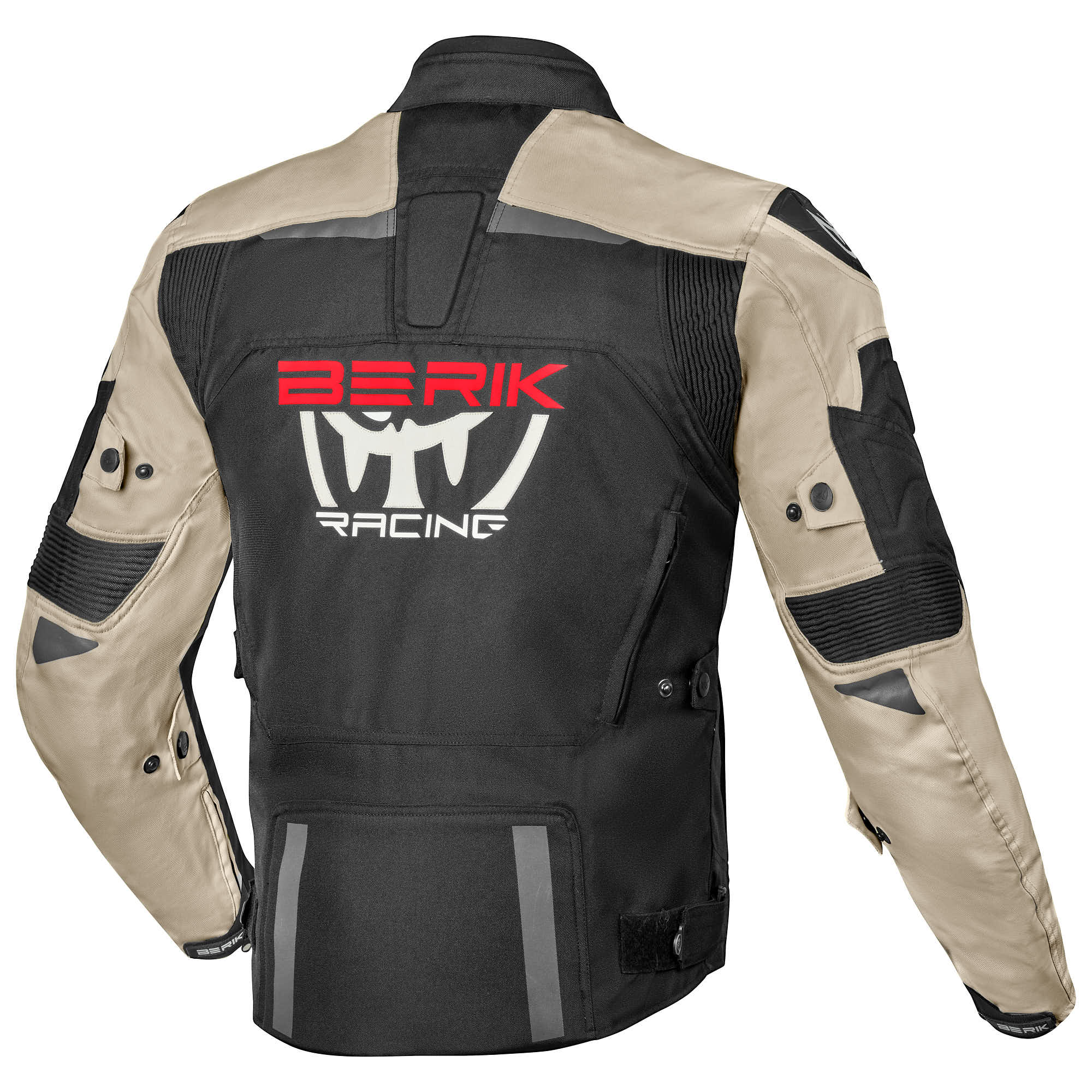 Berik Amras waterproof Motorcycle Textil Jacket black/khaki/red 48 Figure 2
