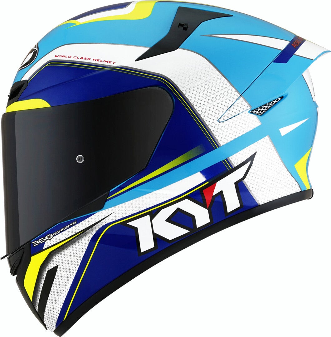 KYT TT Course Grand Prix Capacete Azul celeste/branco S Figura 1