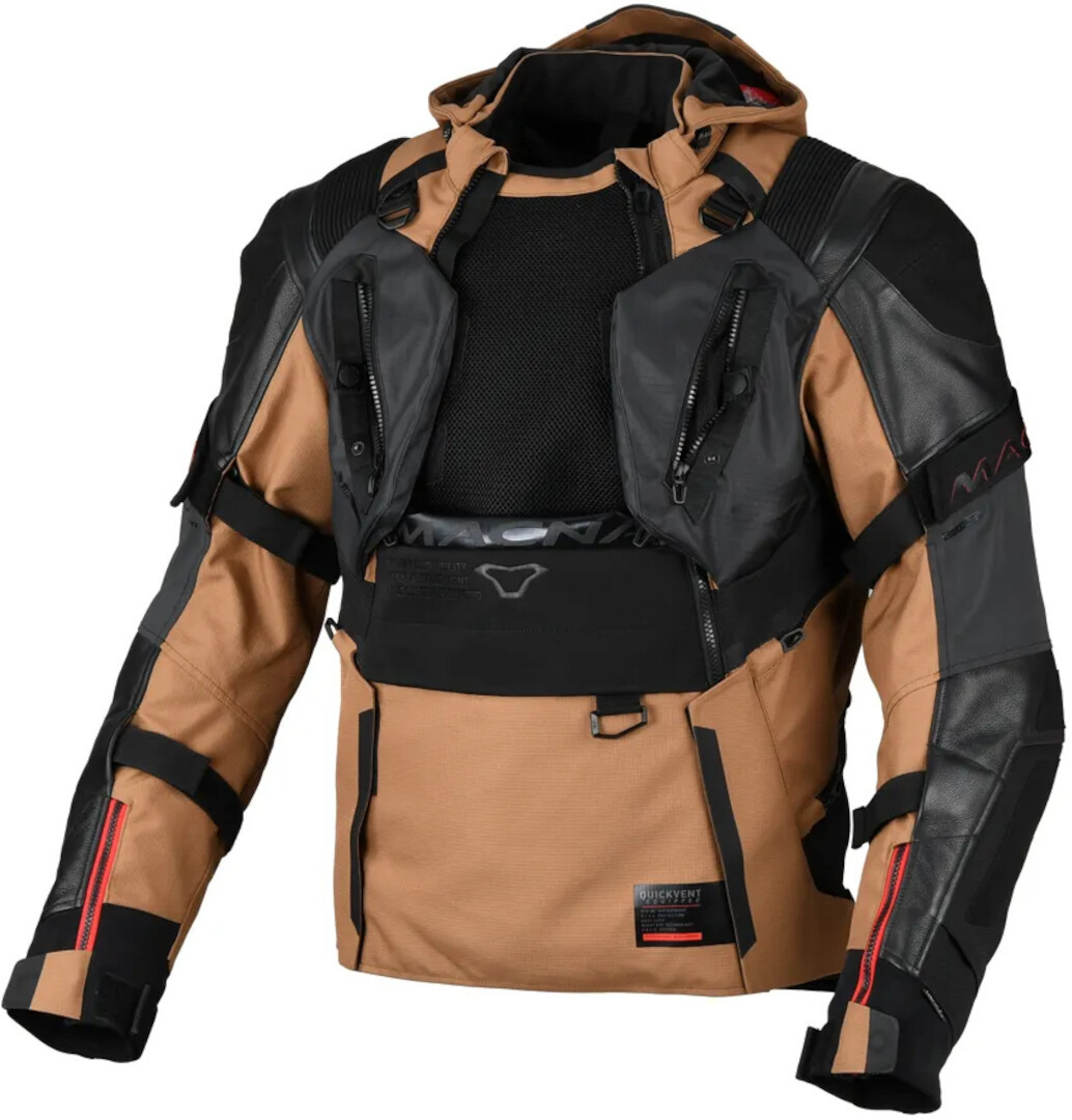 Macna Tryton NightEye waterproof Motorcycle Leather/Textile Jacket black/brown M Figure 2