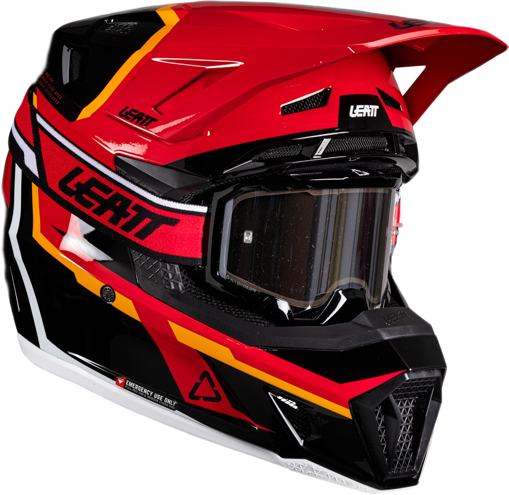 Leatt Men's Red/Black 7.5 V26 Motocross Helmet With Goggles