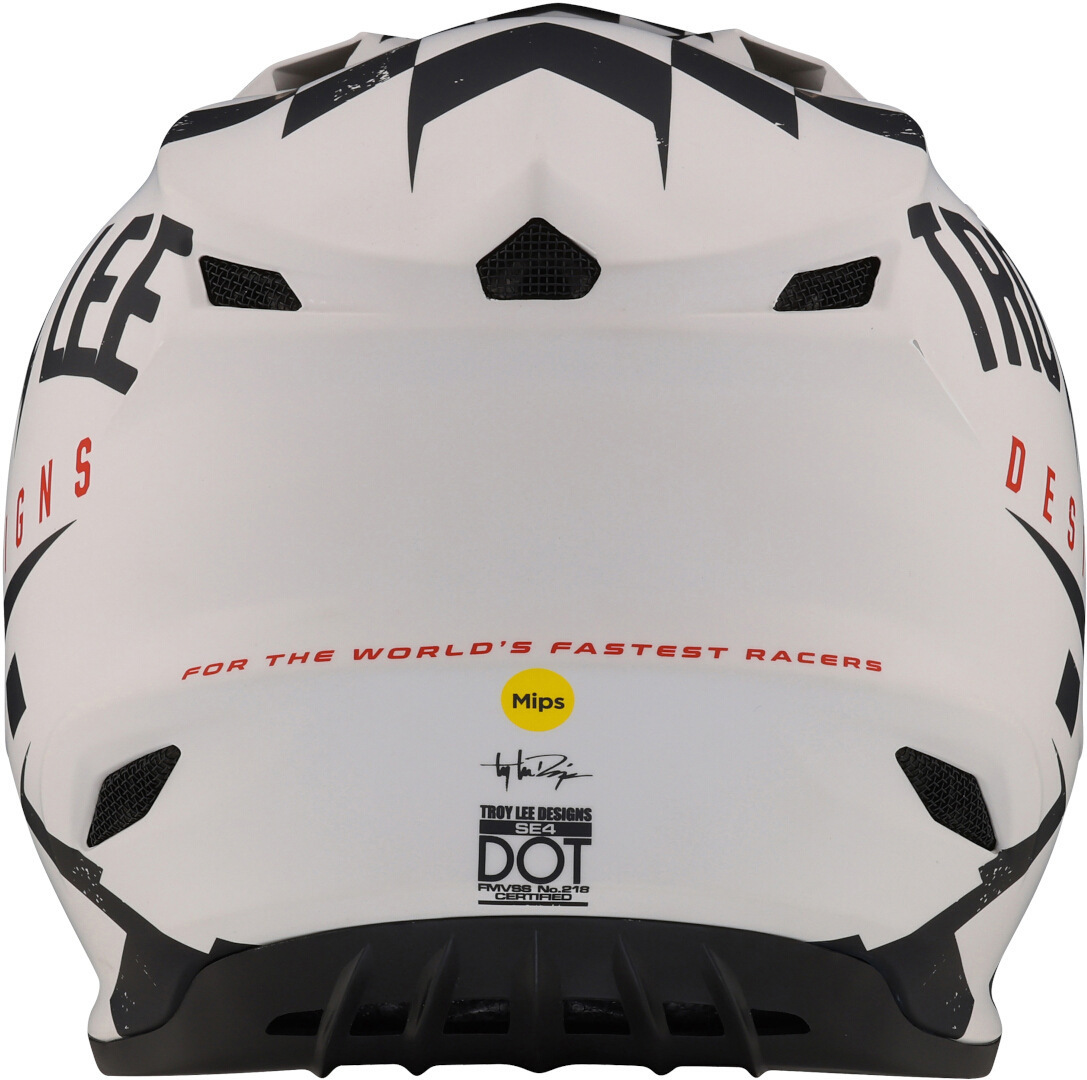 Troy Lee Designs SE4 Polyacrylite Race Shop MIPS Cască de motocross Alb/Negru XL (60/61) Figura 3