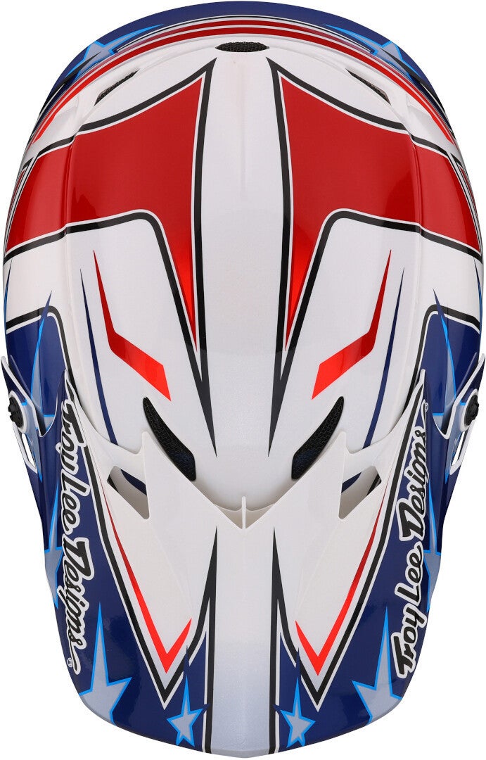 Troy Lee Designs SE4 Polyacrylite Flagstaff MIPS Casco da motocross rosso/bianco/blu M (57/58) Figura 8
