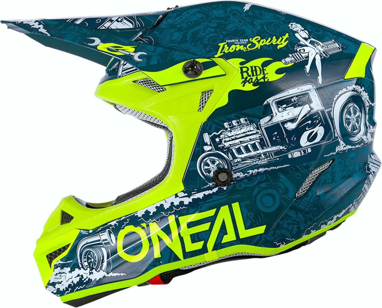 Oneal 5Series Polyacrylite HR Casco motocross blu/giallo S (55/56) Figura 4