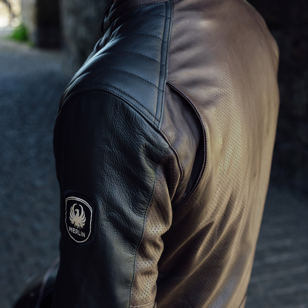 Side view of Merlin Chase II D3O Motorcycle Leather Jacket