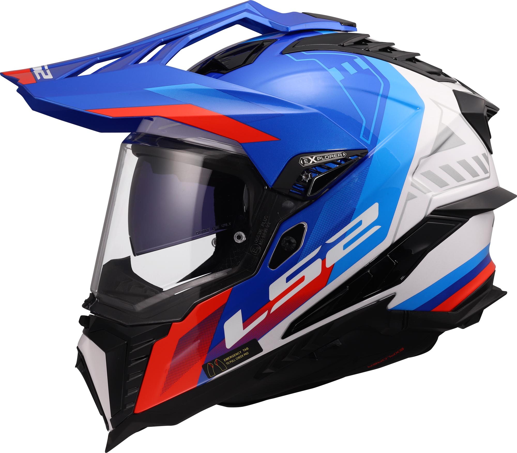 LS2 MX701 Explorer Hexa 耐力头盔 白/蓝/红 男（57/58岁） 图4