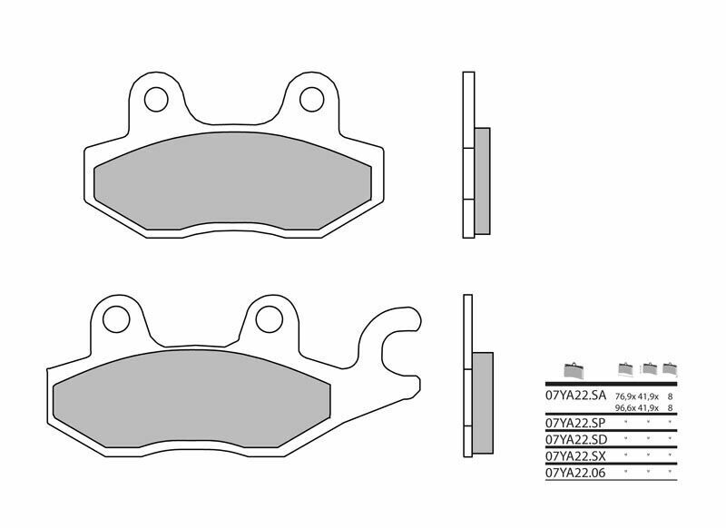 Brembo S.p.A. Kolkeramiska bromsbelägg - 07YA2206 Figur 1