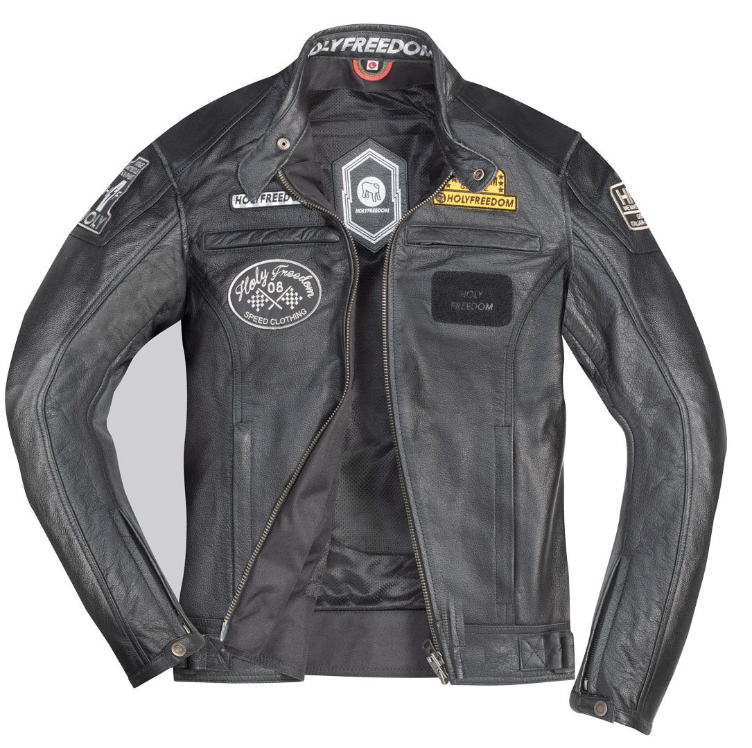 HolyFreedom Level Jaqueta de couro da motocicleta XXL Figura 2