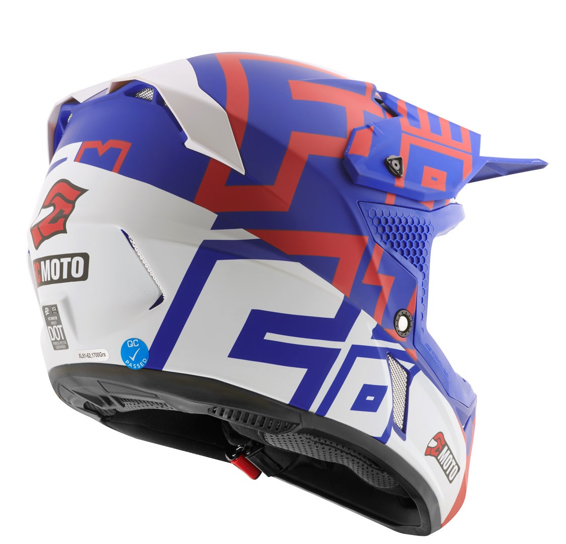 FC-Moto Merkur Flex Casco Motocross blu/rosso/bianco S Figura 2
