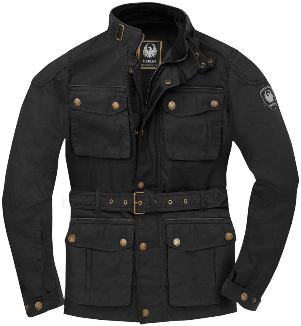 Merlin Kurkbury Motorcycle Waxed Jacket black XL Figure 6