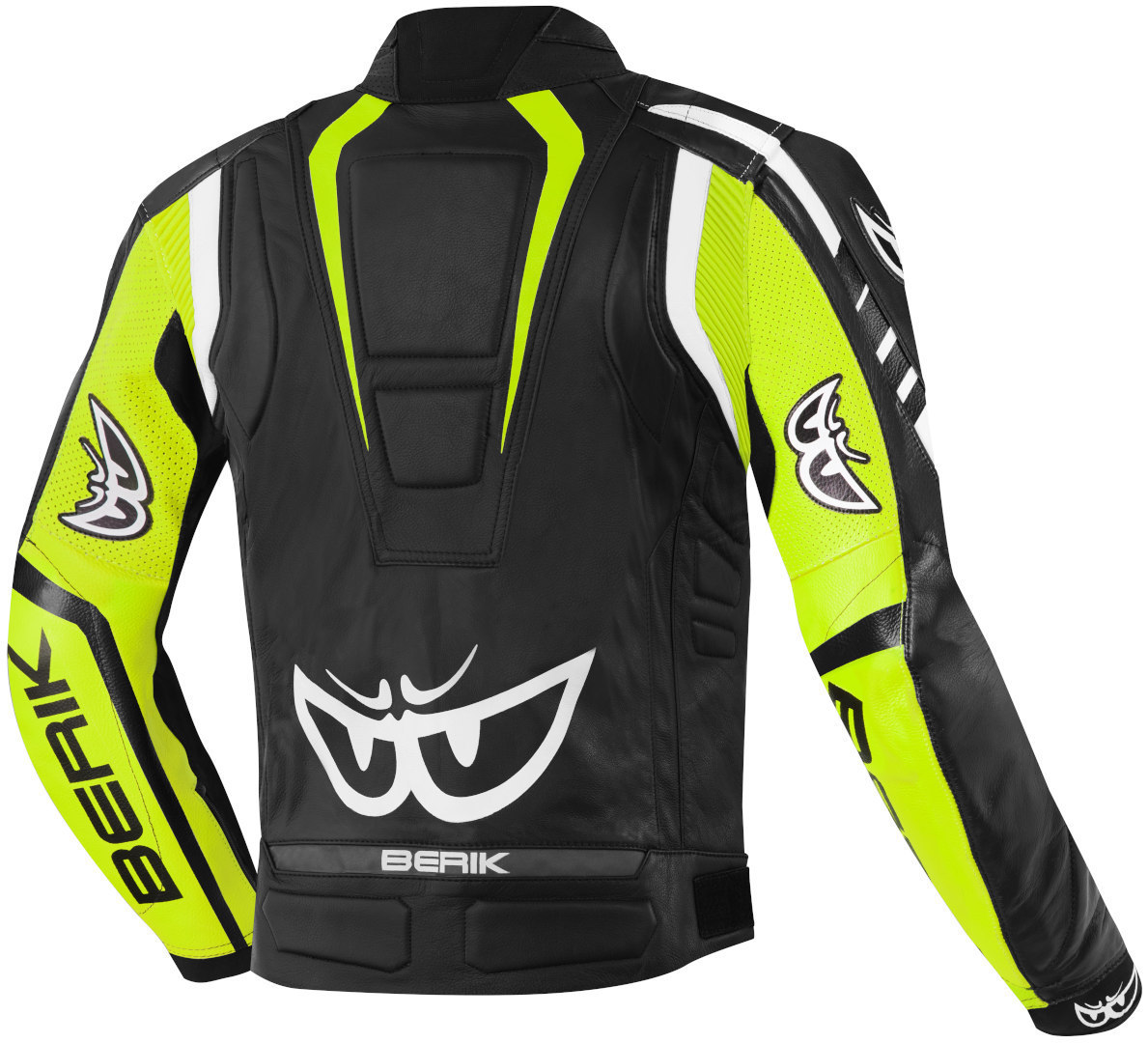 Berik Striper Motorcycle Leather Jacket black/white/neon-yellow 60 Figure 2