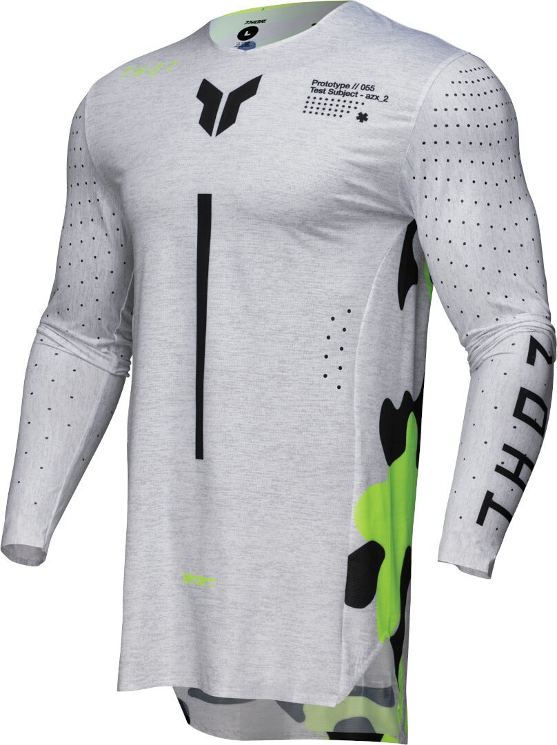 Thor Sportmode Riot Motocross trøje lysegrå/sort/neongul 3XL Figur 1