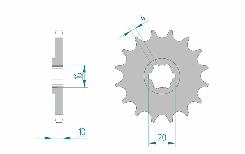 AFAM Pignon acier standard 22205 - 428 Figure 1