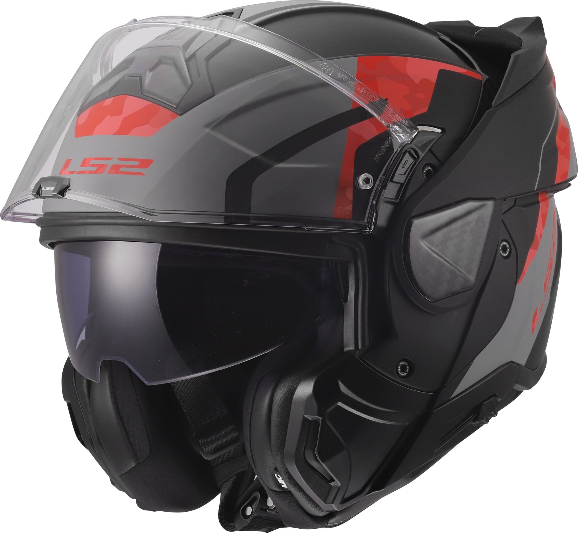 LS2 FF910 Advant II Glide Klapphelm schwarz/grau/rot S (55/56) Abbildung 9
