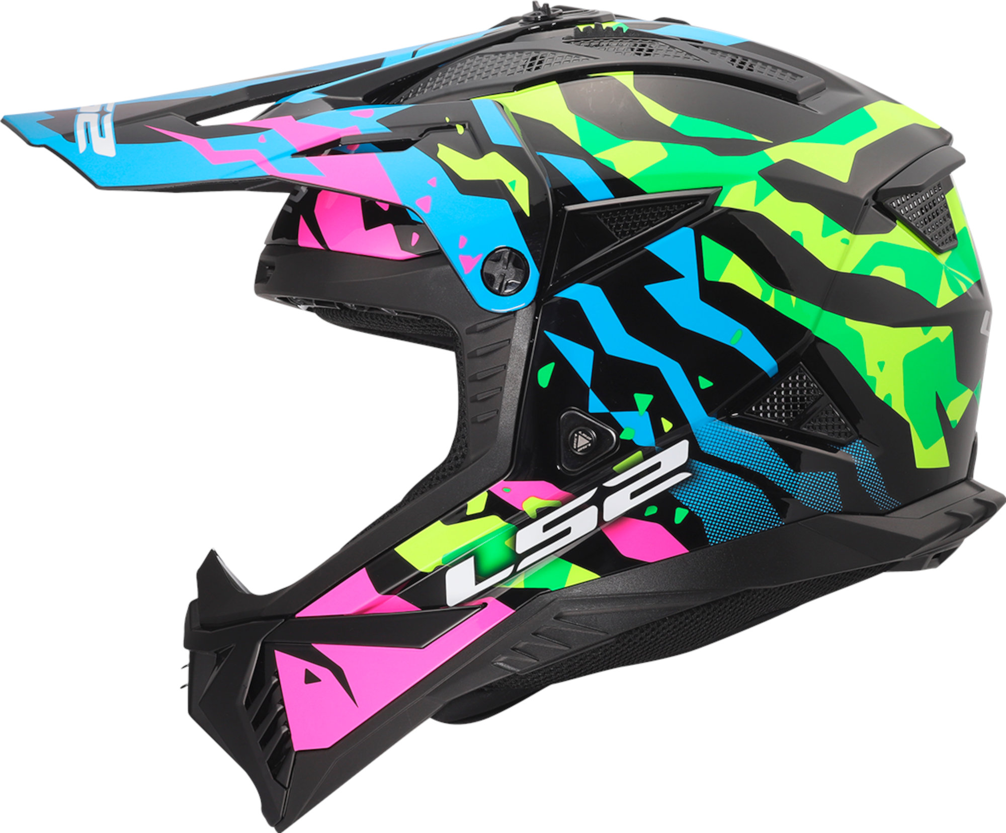 LS2 MX708 Fast II Grotesk Casco da motocross blu/verde L (59/60) Figura 11