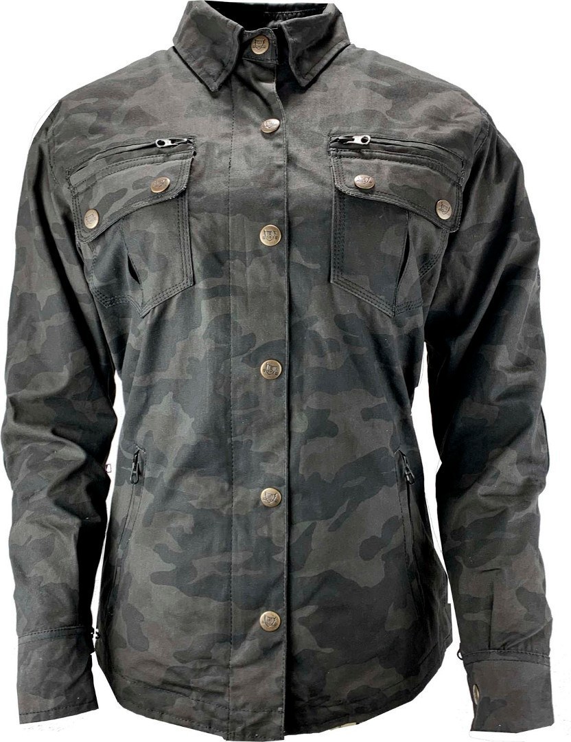 Bores Military Jack Textiljacka för damer svart/kamouflage XXS Figur 2