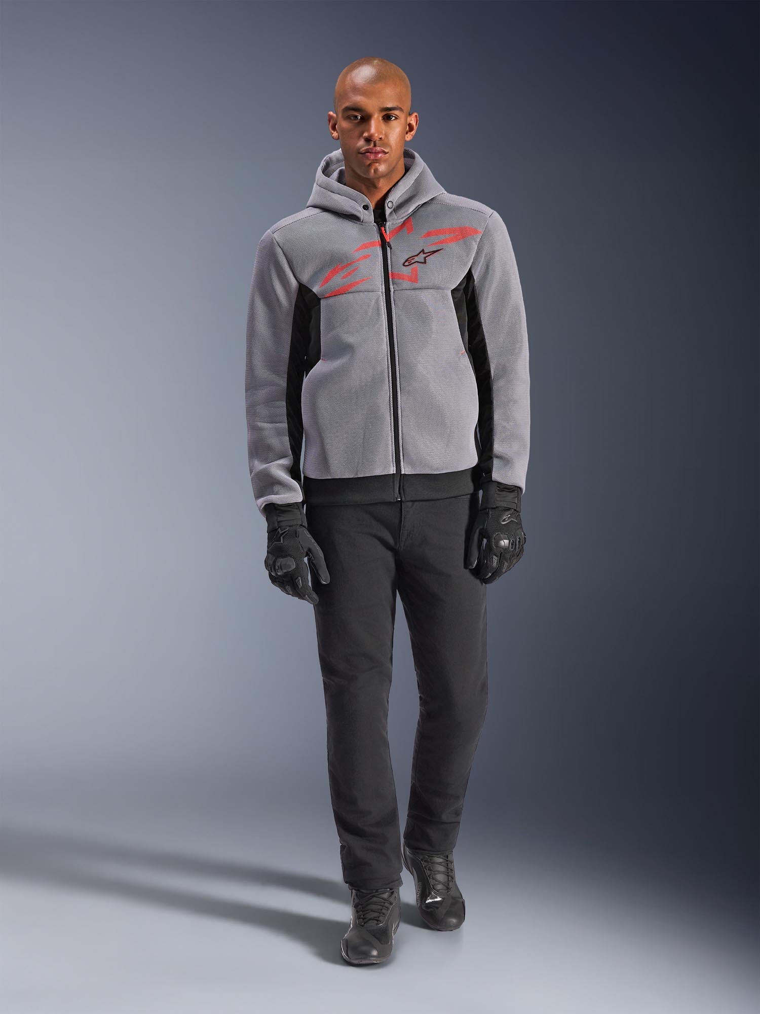 Side view of Alpinestars Chrome Superairflow Motorcycle Zip Hoodie