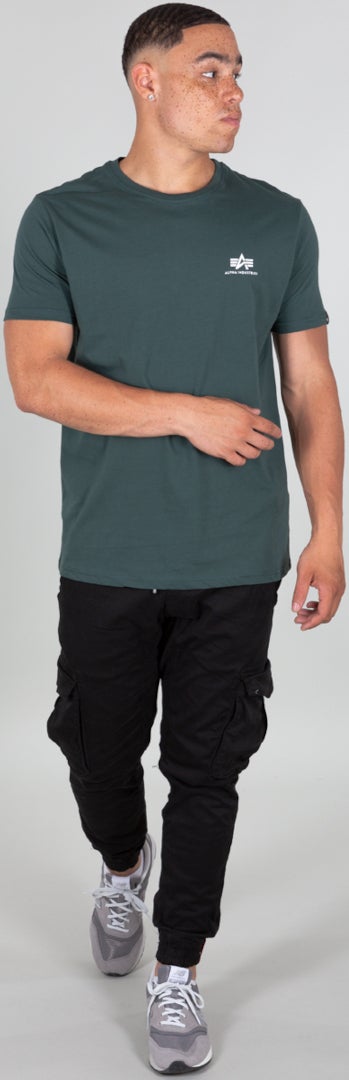 Alpha Industries Basic T Small Logo Tričko tmavě zelená XXL Obrázek 4