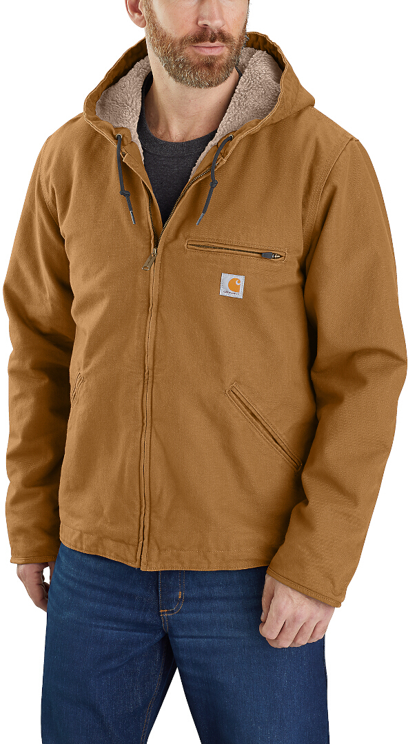 Carhartt Relaxed Fit Washed Duck Sherpa Lined Jacka brun S Figur 5