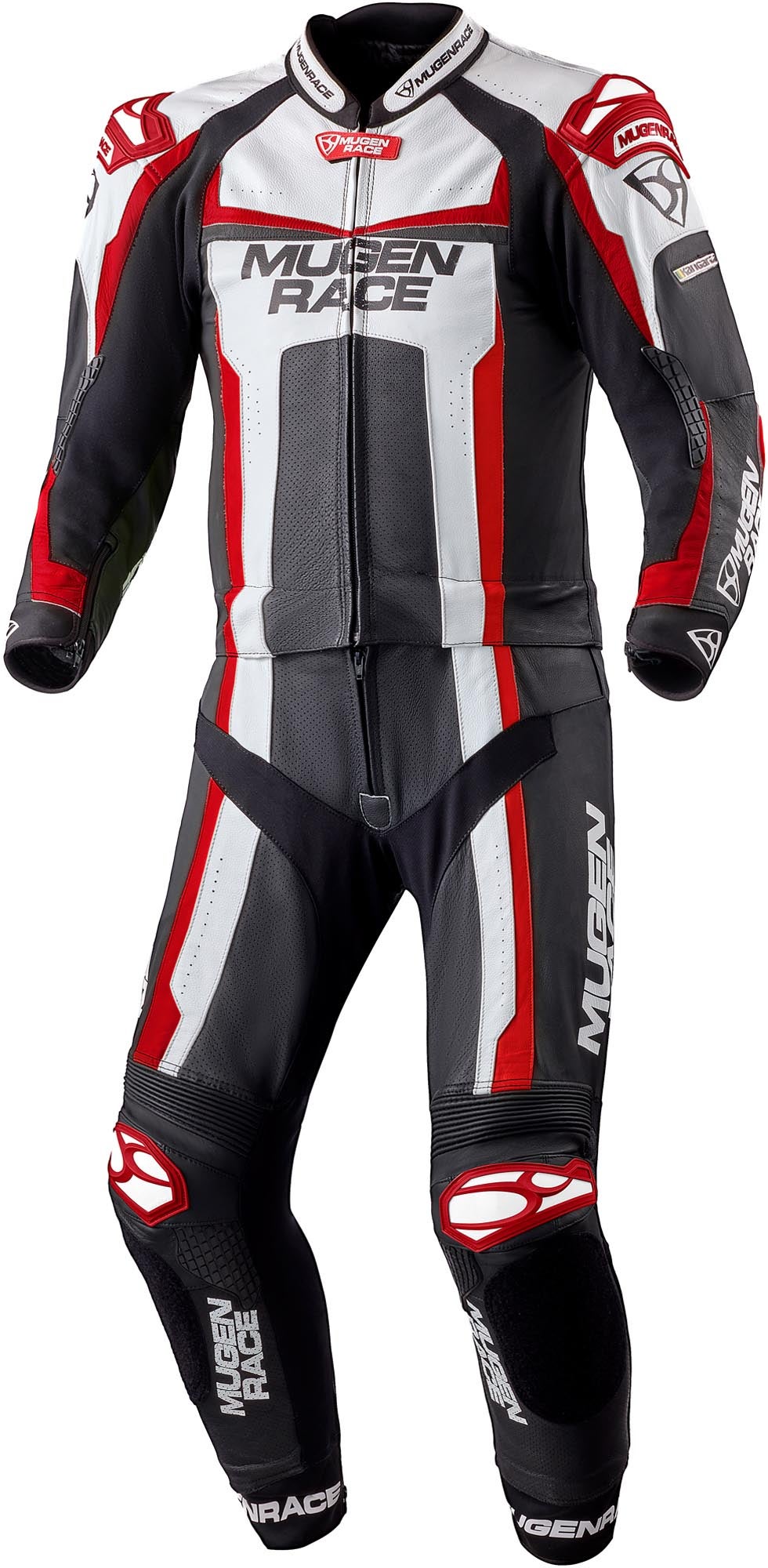 MUGENRACE Ibrido 2-Piece Motorcycle Leather Suit black/white/red 52 Figure 1