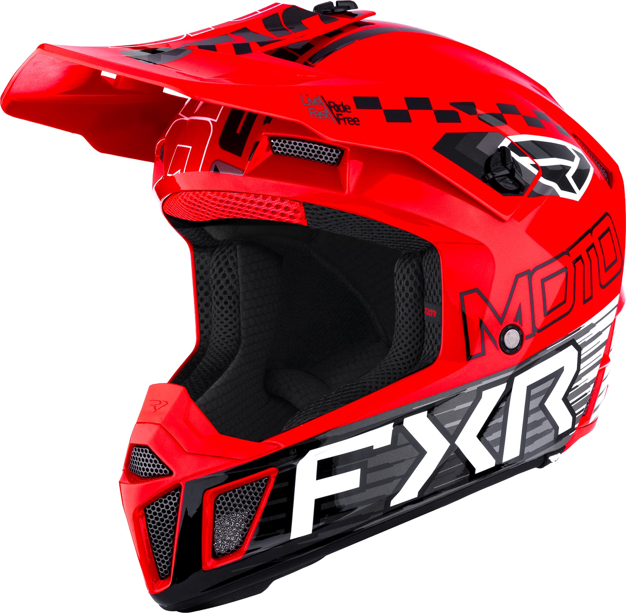 FXR Clutch Logo Capacete de motocross juvenil vermelho L Figura 1