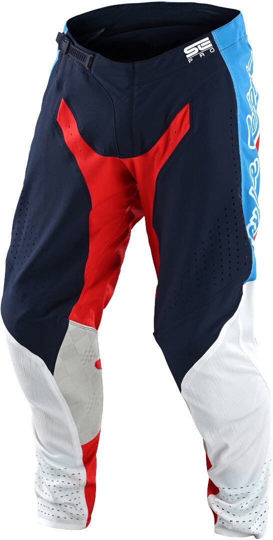 Troy Lee Designs SE Pro Quattro Motocross Pants blue/red/white 34 Figure 1