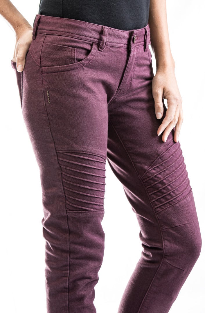 Ixon Vicky Dames Motorcycle Jeans Donkerrood S Figuur 3