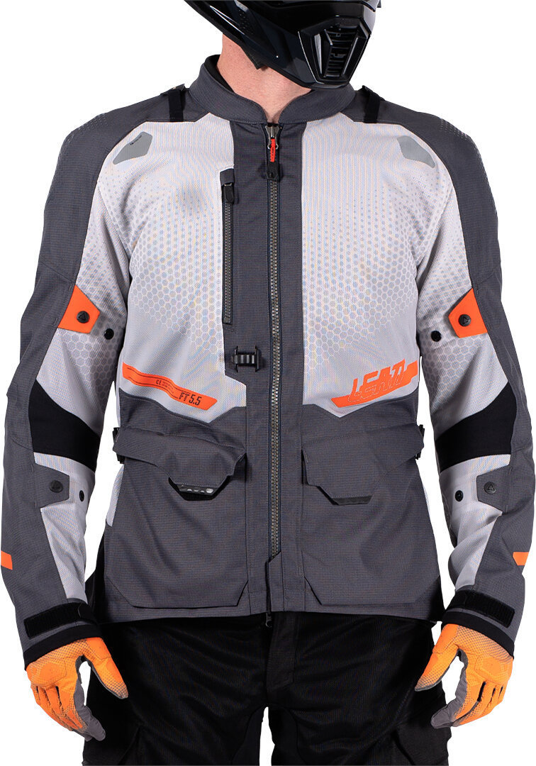 Leatt ADV Flowtour 5.5 waterproof Motorcycle Textile Jacket light grey/dark grey 3XL Figure 15