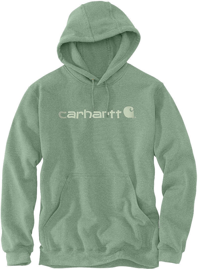 Carhartt Signature Logo Midweight Capuche Vert clair/blanc S Figure 1