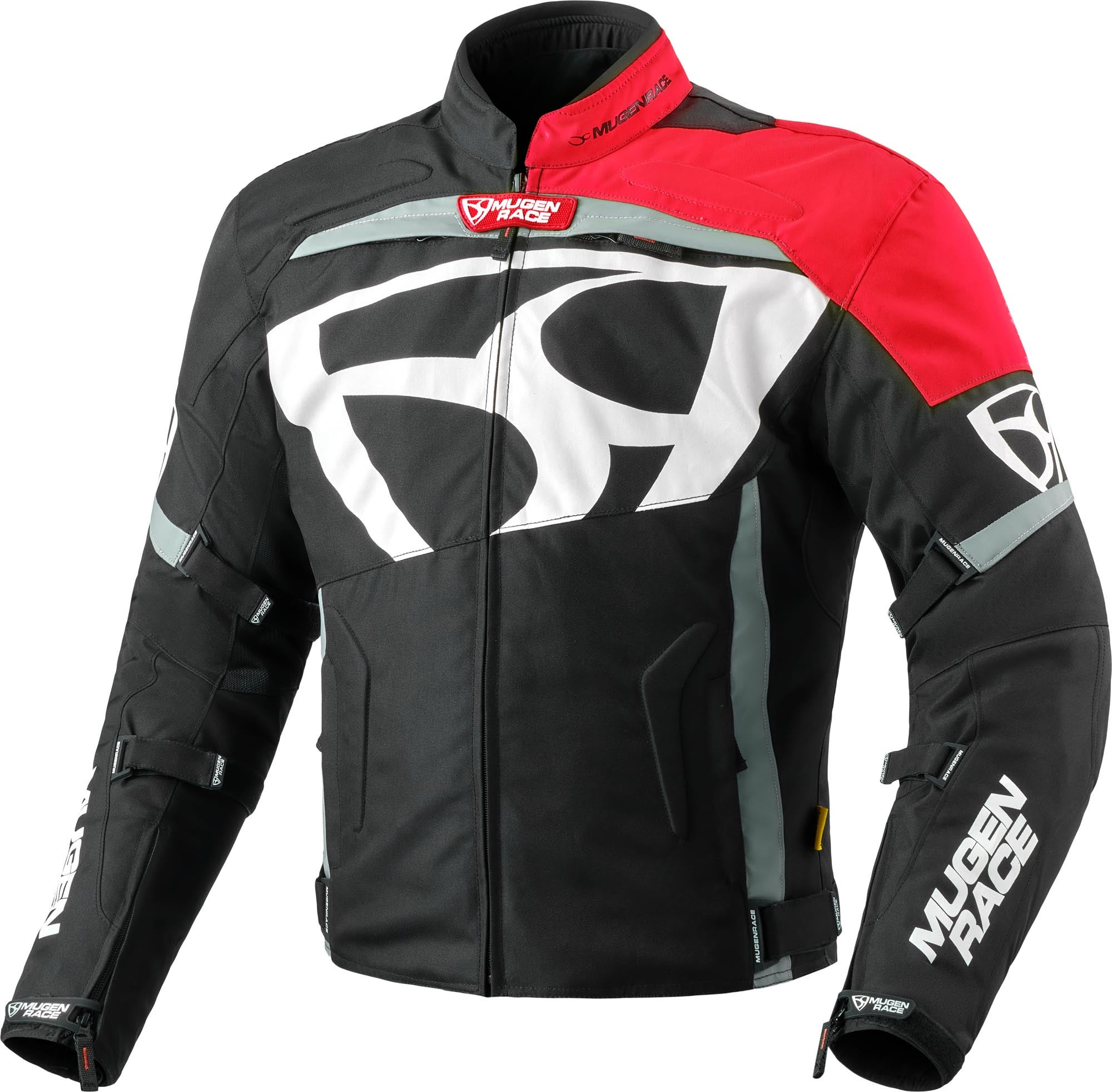 MUGENRACE Aggressore-T waterproof Motorcycle Textile Jacket black/white/red 4XL Figure 1