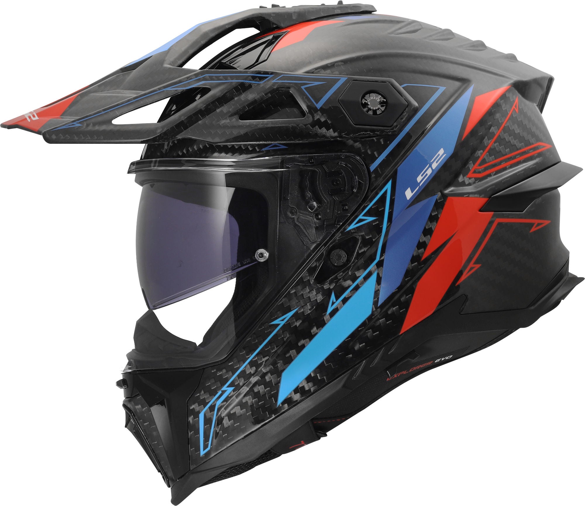 LS2 MX707 Explorer Evo Carbon Arrow Cască Enduro Albastru/Roșu M (57/58) Figura 1