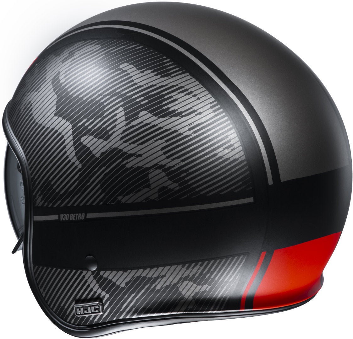 HJC V30 Alpi Casco jet nero opaco/rosso S (55/56) Figura 2
