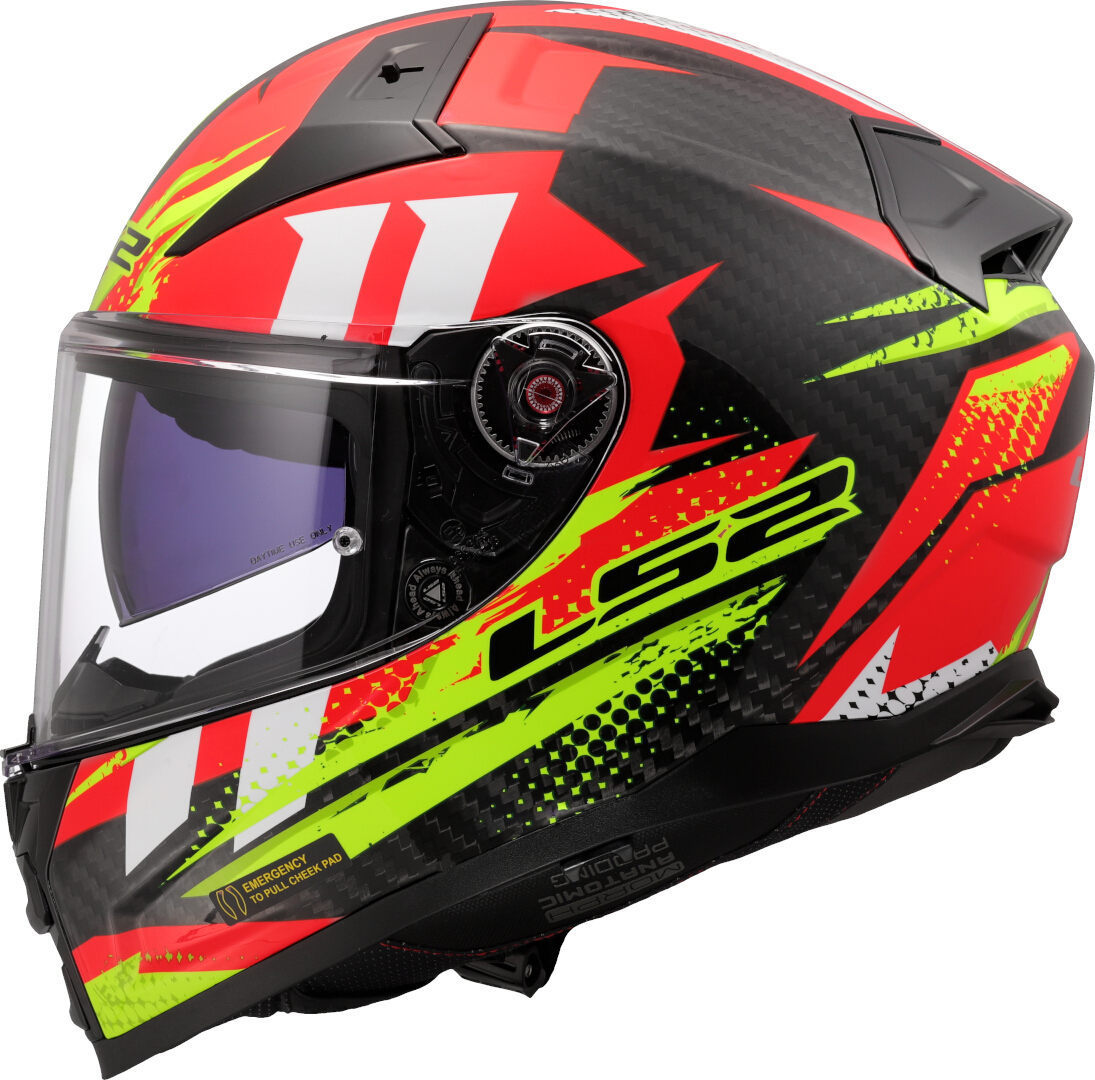 LS2 FF811 Vector II Carbon Tantic Helm rot/gelb S (55/56) Abbildung 2