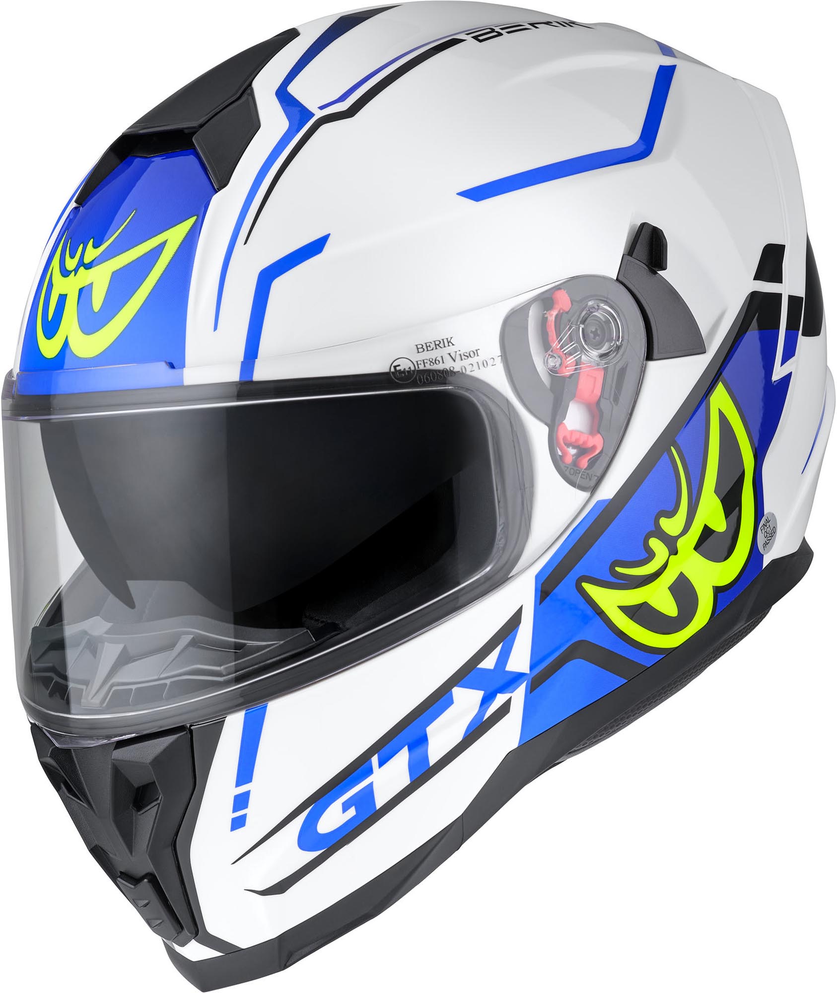 Berik FF869 Arok Helm wit/blauw/geel S Figuur 1