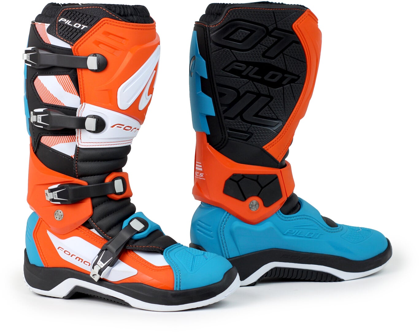 Forma Pilot Motocross Bottes Blanc/Bleu/Orange 48 Figure 1