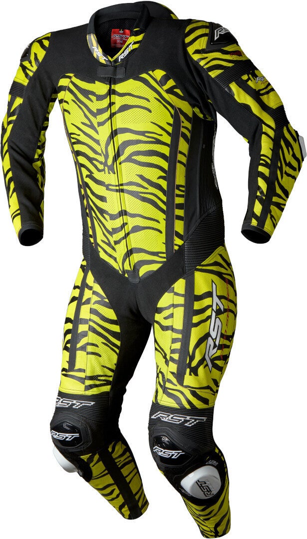 RST Pro Series Evo Airbag Ltd. Tiger One Piece Motorcycle Leather Suit black/yellow S Figure 1