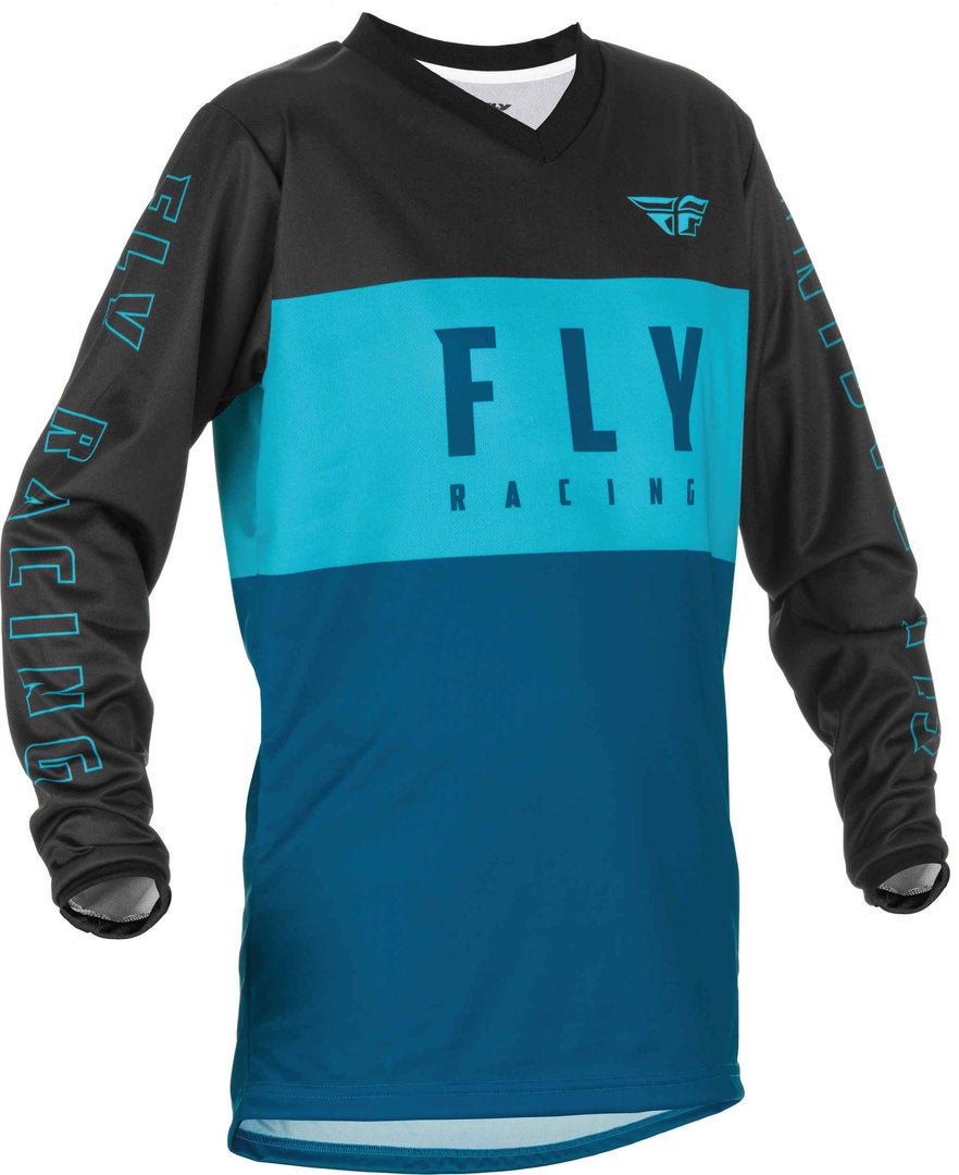 Fly Racing F-16 Motocross trøje til børn Sort/mørkeblå YXL Figur 1