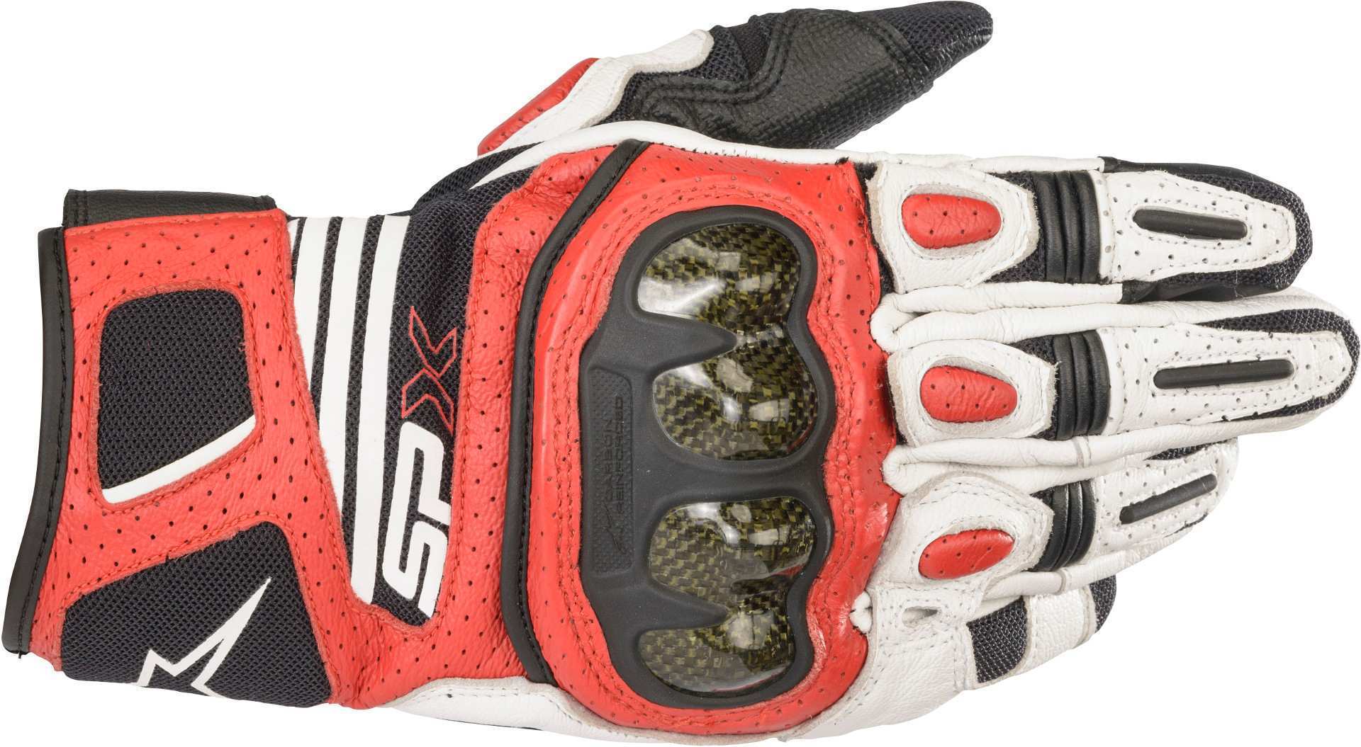 Alpinestars SP X Air Carbon V2 Motorcykel handsker hvid/sort/rød M Figur 1