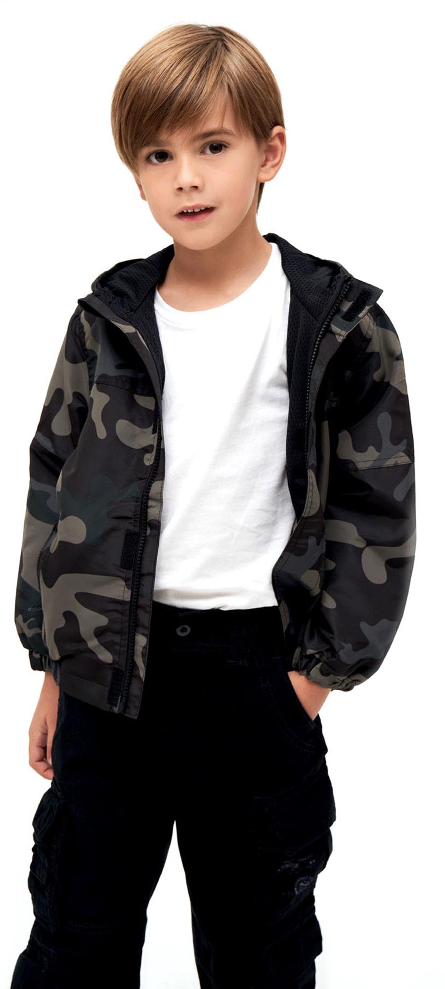 Brandit Summer Frontzip Windbreaker Kinderjas Donkere camouflage 170-176 Figuur 6