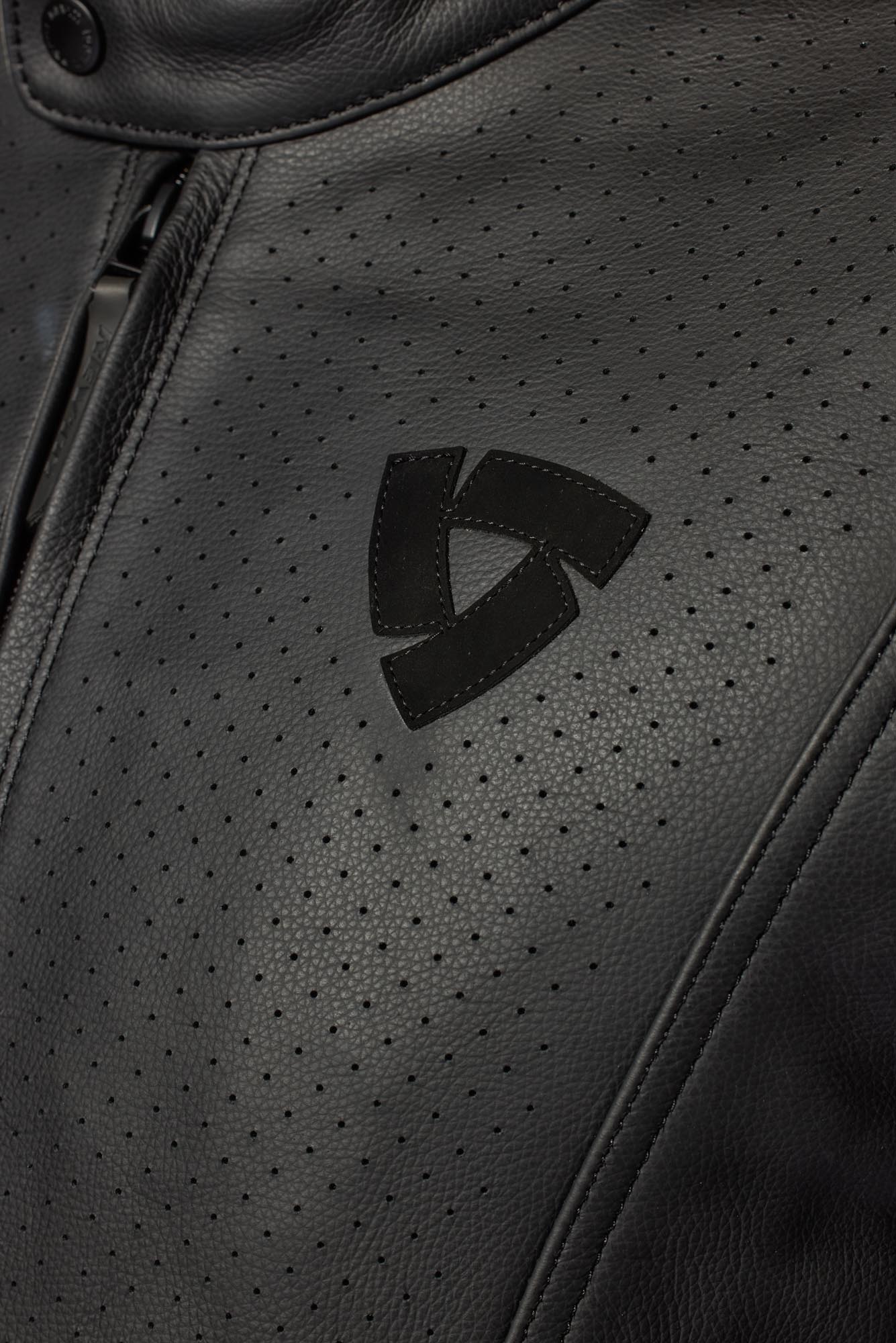 Revit Quadratic Logo perforeret motorcykellæderjakke Sort/hvid 56 Figur 11