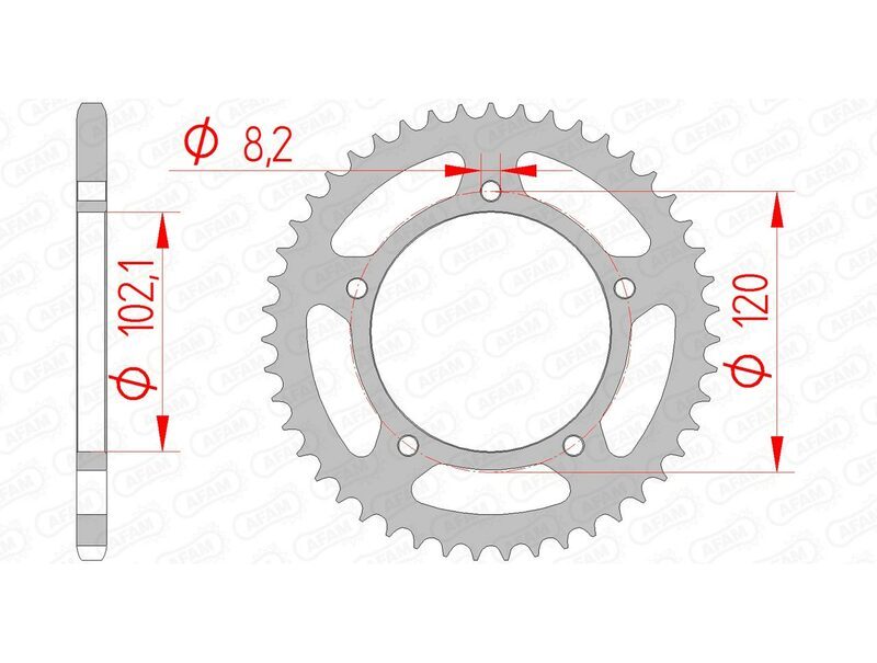 AFAM Kit chaîne 428XMR2 12/47 - couronne standard Figure 3