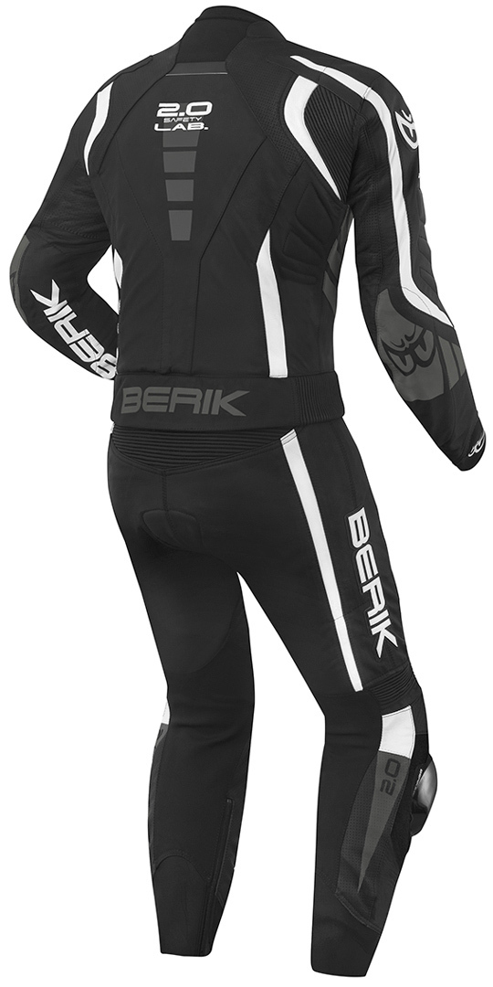 Berik Zakura Twee stuk motorfiets leder pak zwart/wit/grijs 56 Figuur 2