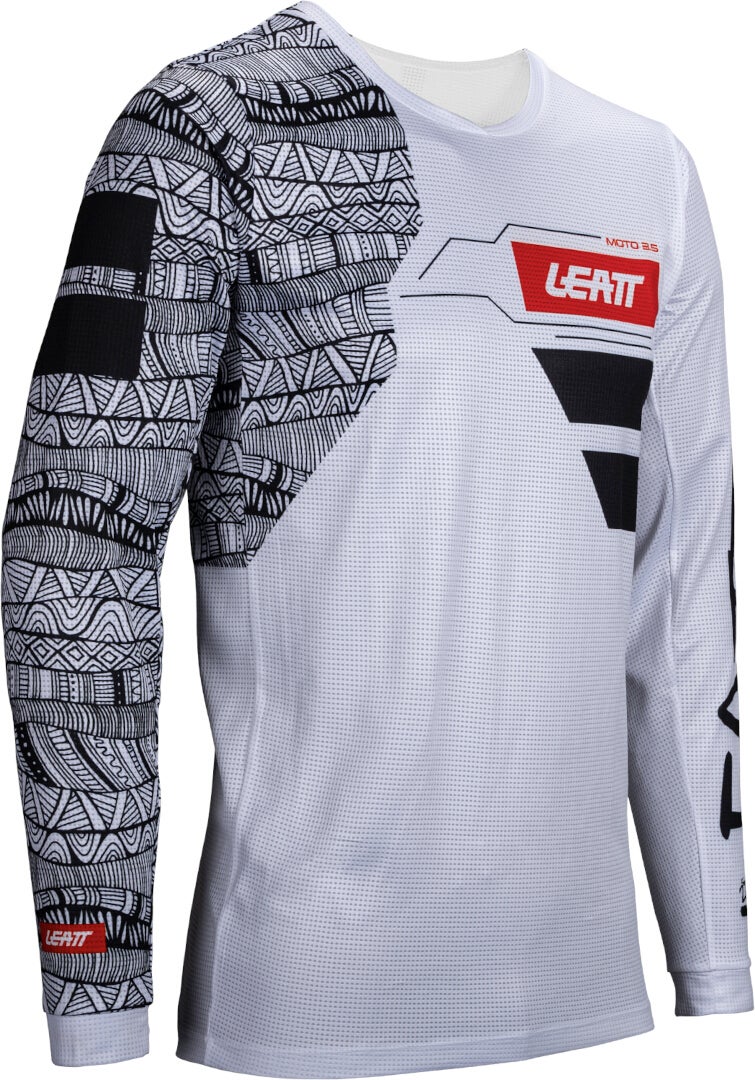 Leatt 3.5 Ride Kit Mosaic 2025 Motocross Jersey und Hose Set weiß/schwarz/rot L Abbildung 2