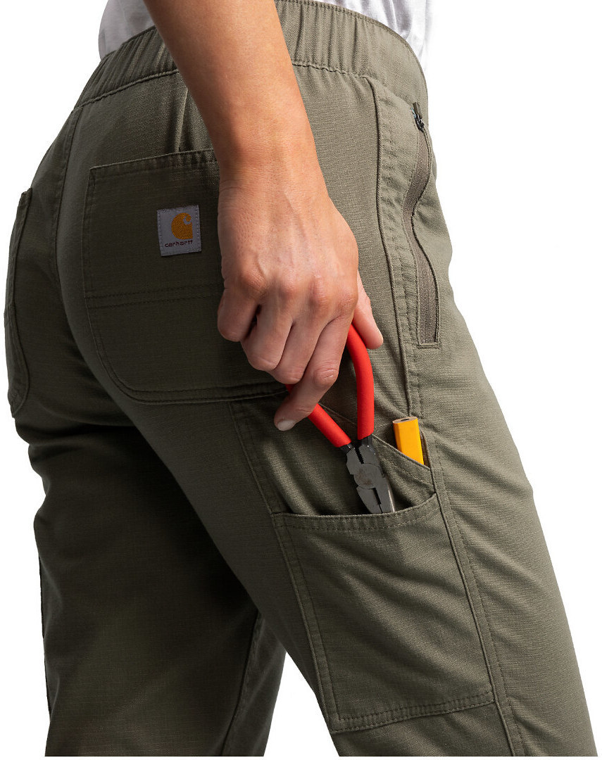 Carhartt Force Relaxed Fit Ripstop Work Byxor för damer Oliv XS Figur 8